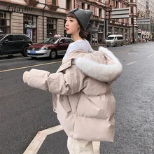 Fitaylor, женские короткие парки, свободные хлопковые пальто, зимние пальто с воротником из искусственного меха, теплые зимние куртки с капюшоном, Повседневная теплая зимняя верхняя одежда Fitaylor, женские короткие парки, свободные хлопковые пальто, зимние пальто с воротником из искусственного меха, теплые зимние куртки с капюшоном, Повседневная теплая зимняя верхняя одежда
