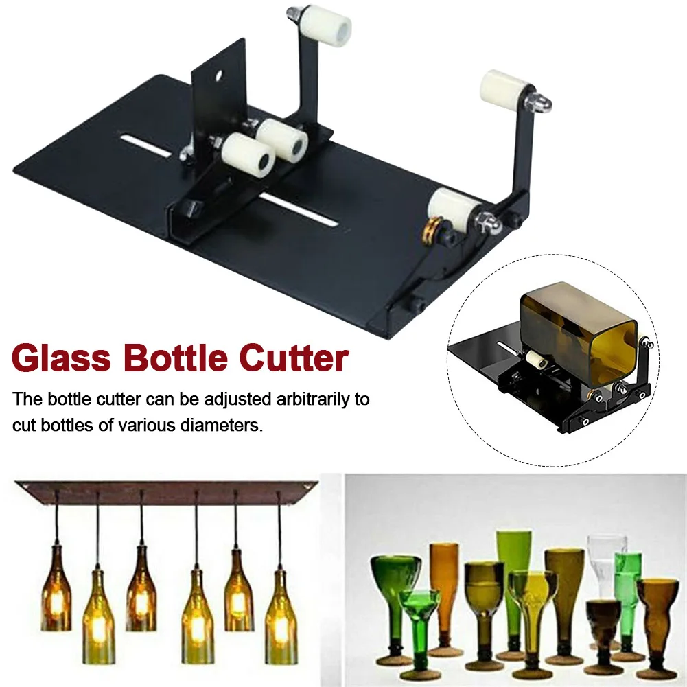 

Accessories Glass Bottle Cutter Kit Craft For Square Eco-friendly Professional Safety Adjustable 5 Rollers DIY Tool Non Slip