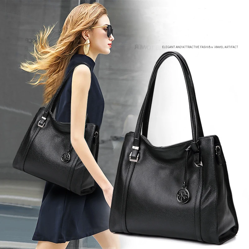 

Female 2022 New Trendy All Match Portable Tote Bag Lady Genuine Leather Crossbody Bags for Women Fashion Cowhide Shoulder Bag