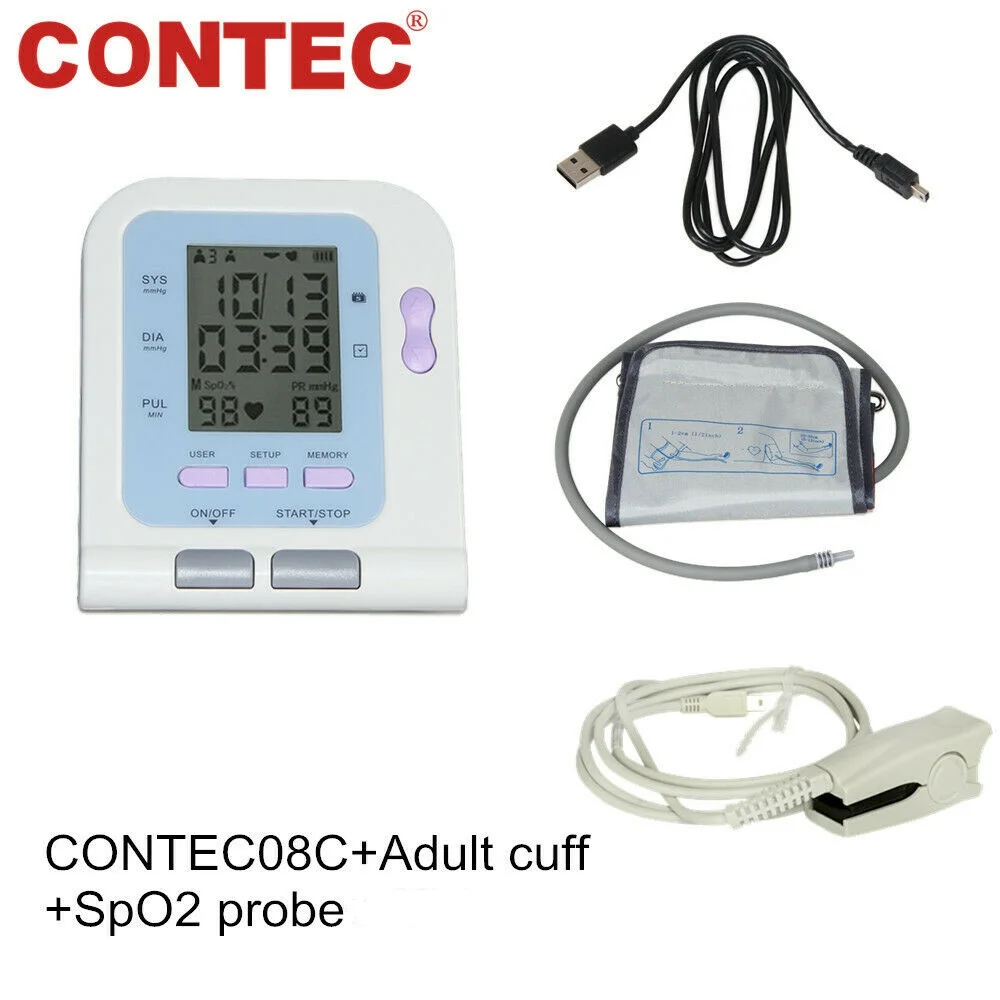 Contec08CDigital Автоматический монитор артериального давления + манжета для взрослых