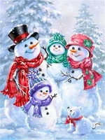 diamond mosaic snowman diy diamond painting cartoon christmas cards full square drill santa claus picture of rhinestone