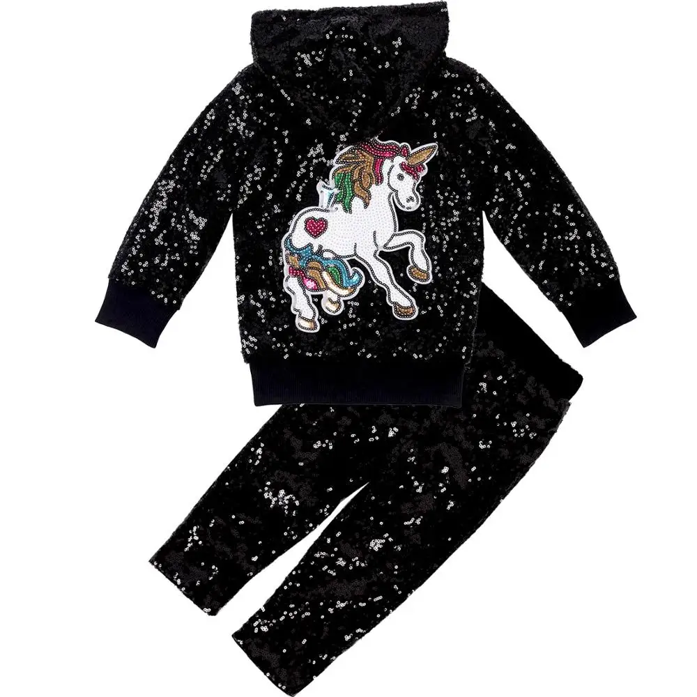 Детская куртка-бомбер с блестками для девочек вечерние комплекты со штанами и