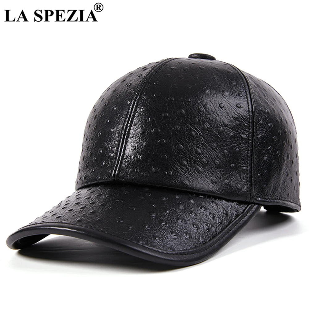 

Winter Men Hat Baseball Cap Genuine Leather Adjustable Snapback Caps Black Cowskin High Quality Autumn Winter Warm Dad Hat