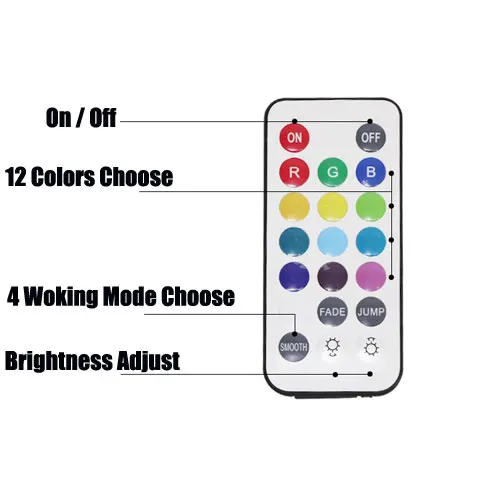 1 шт. RGB 13 цветов светодиодный светильник для кальяна, кальяна, наргиле, украшения, аксессуары, праздничное украшение для вечеринок с пультом дистанционного управления - Цвет: 20 keys remote
