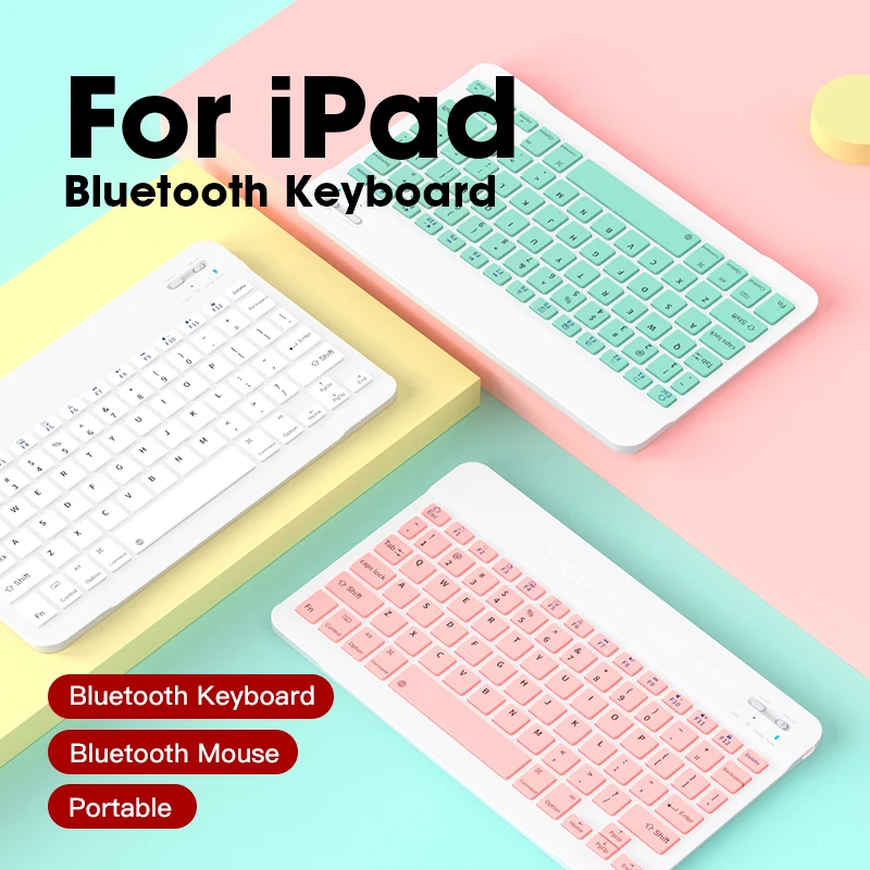 Bluetooth розовый клавиатура Тихая для iPad поверхности планшета ноутбук Беспроводной