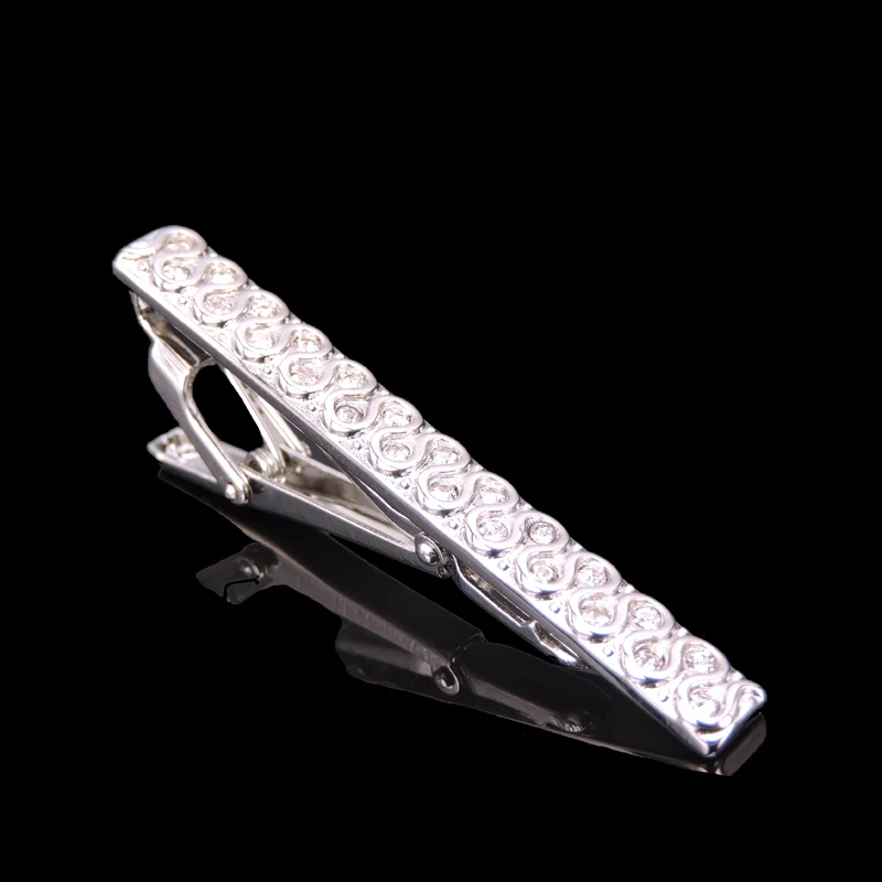 

Laser metal crystal tie clip spring fashion jewelry men's business shirt suit tie badge pin teacher's Day gift tie clip