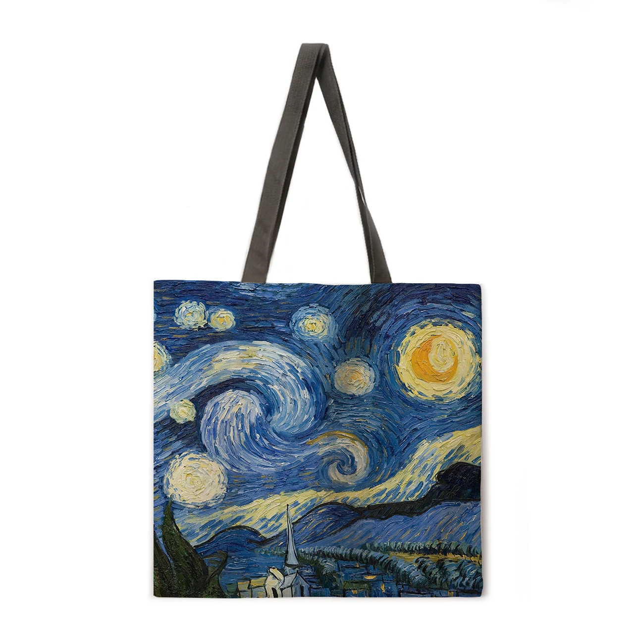 

Classical art oil painting leisure tote bag linen bag environmental protection shopping bag outdoor beach bag leisure tote bag