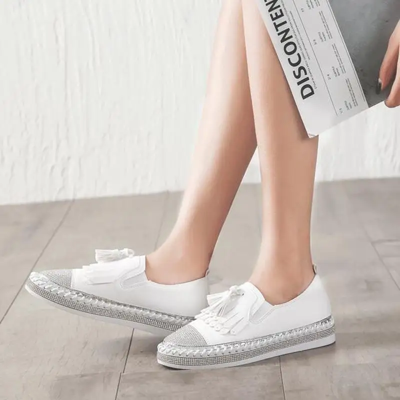 Женские туфли с бахромой YEELOCA новые корейские модные на плоской платформе со