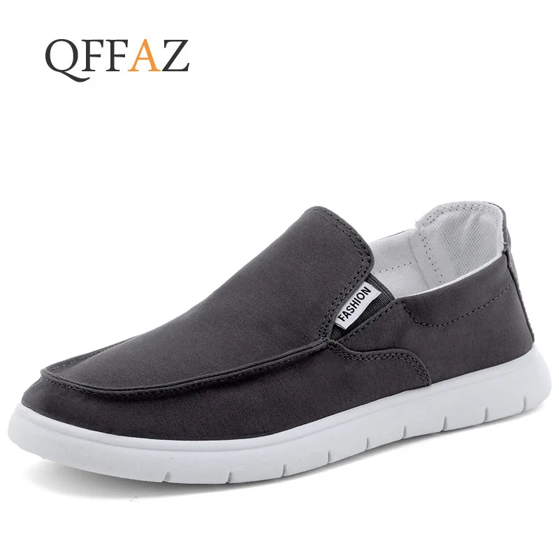 

Мужские лоферы QFFAZ, дышащие, повседневные, парусиновые, без шнуровки светильник плоской подошве, 2020
