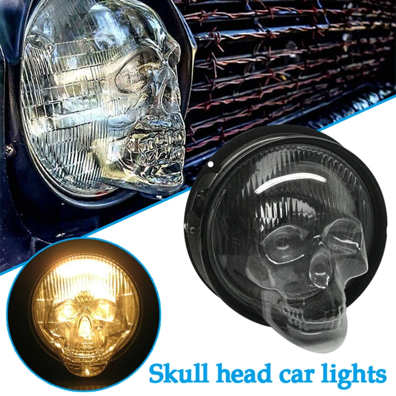 

Skull Headlight Covers for Car Truck Auto Decorative Protective Head Lamp Cover Accessory XR-Hot
