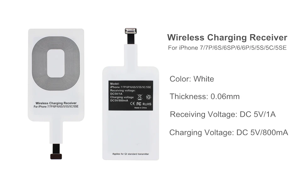 For iPhone 6 6S 6plus 7 7plus 5 5S 5C Wireless Charger Receiver Patch Module QI Standard Receiving Charging A20 | Мобильные телефоны