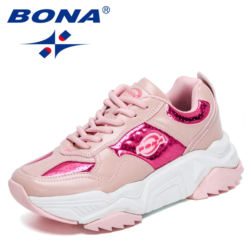 BONA 2021 New Designers Trendy Athletic Shoes Women Thick Sole Sneakers Ladies Outdoor Trainers Walking Jogging Shoes Feminimo