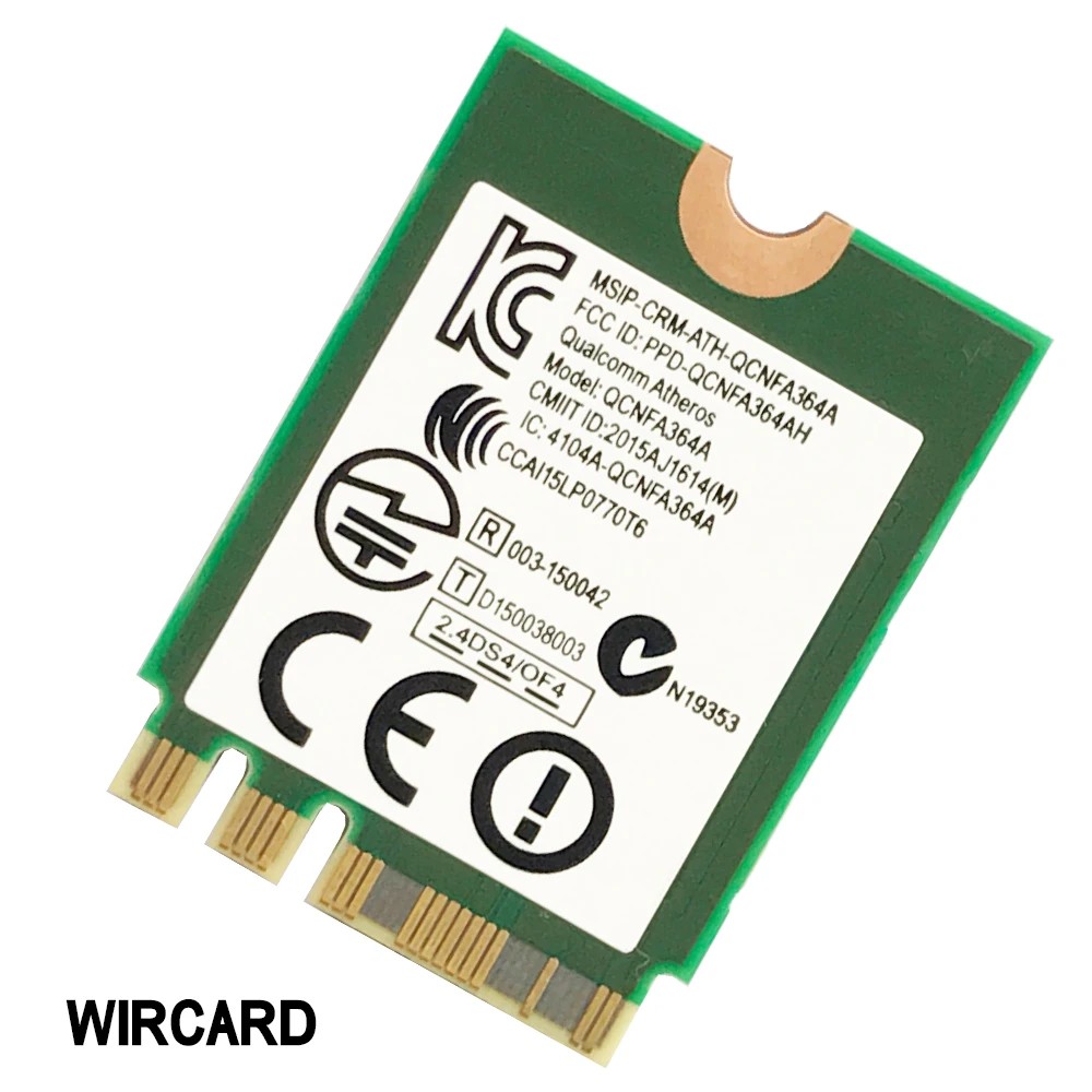 WIRCARD 1535 QCNFA364A 802.11ac NGFF WIFI   MSI GT72 / GT80 / GS60 / GE62 / GE72 / PE60 / PE70 13 R2 17