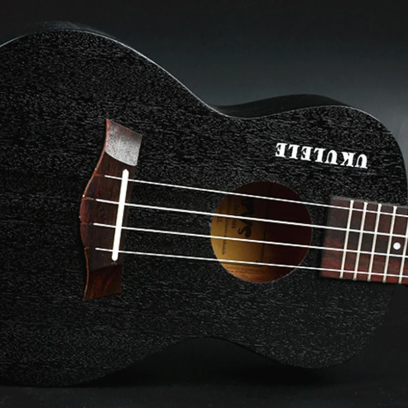 

BWS EST & 1988 23 inch Soprano Ukulele Black Hawaiian Mini Guitar Rosewood Fretboard 4 strings Mahogany Ukulele Music