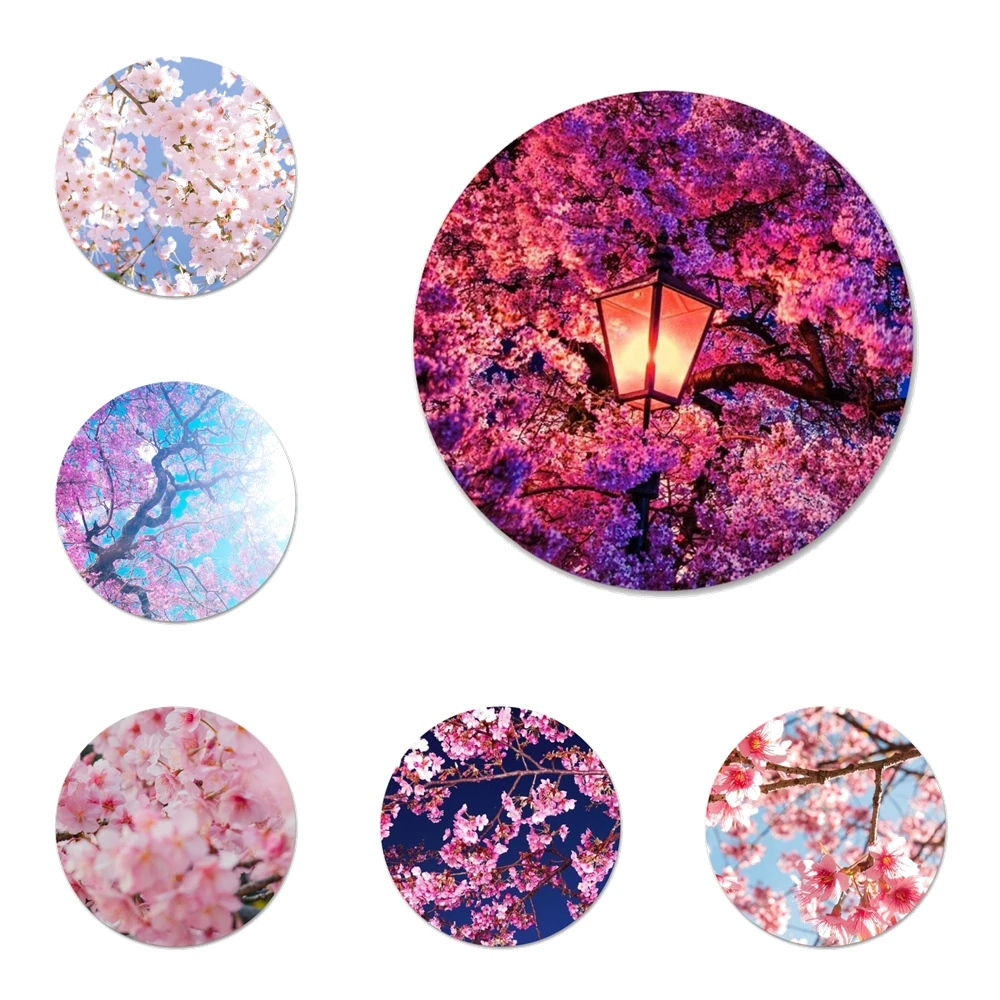 

Cherry blossom kawaii sky Badge Brooch Pin Accessories For Clothes Backpack Decoration gift 58mm