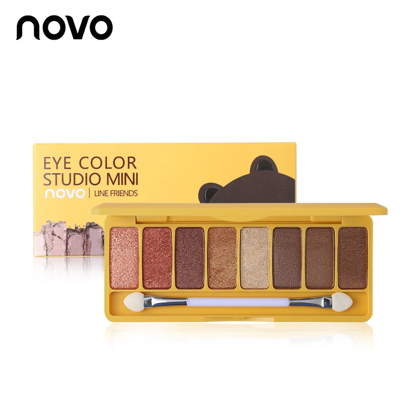 NOVO брендовая косметика для глаз шелковая горка 8 цветов тени век Мини Мерцающие
