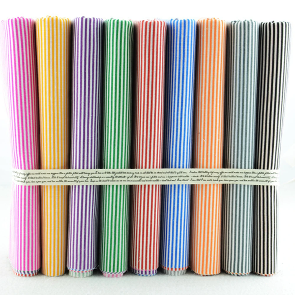 9 цветов 50 см x хлопковый тканевый комплект &quotMust Have Stripe&quot толстый с четвертью