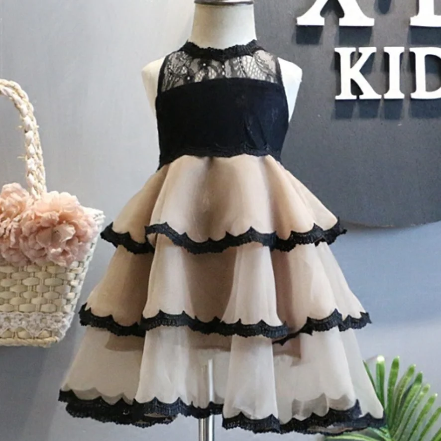 

Элегантное многослойное платье принцессы для маленьких девочек детское летнее кружевное платье принцессы без рукавов