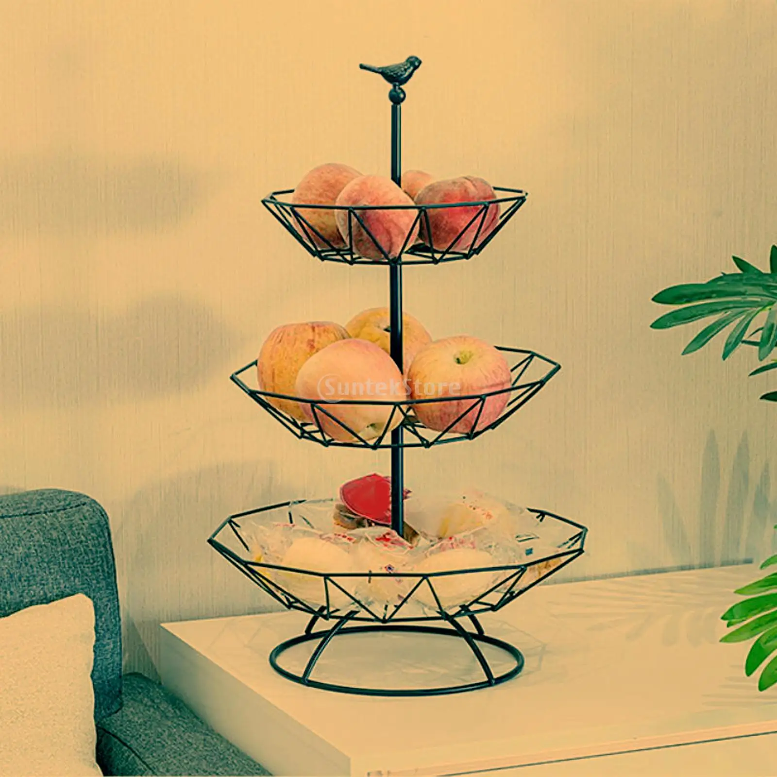 

Iron Wire Fruit Storage Basket Bowl for Organizer Decorative Living Room