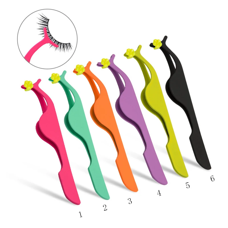 GLAMAR красочный Пинцет из нержавеющей стали для ресниц arc поддельной полной полосы