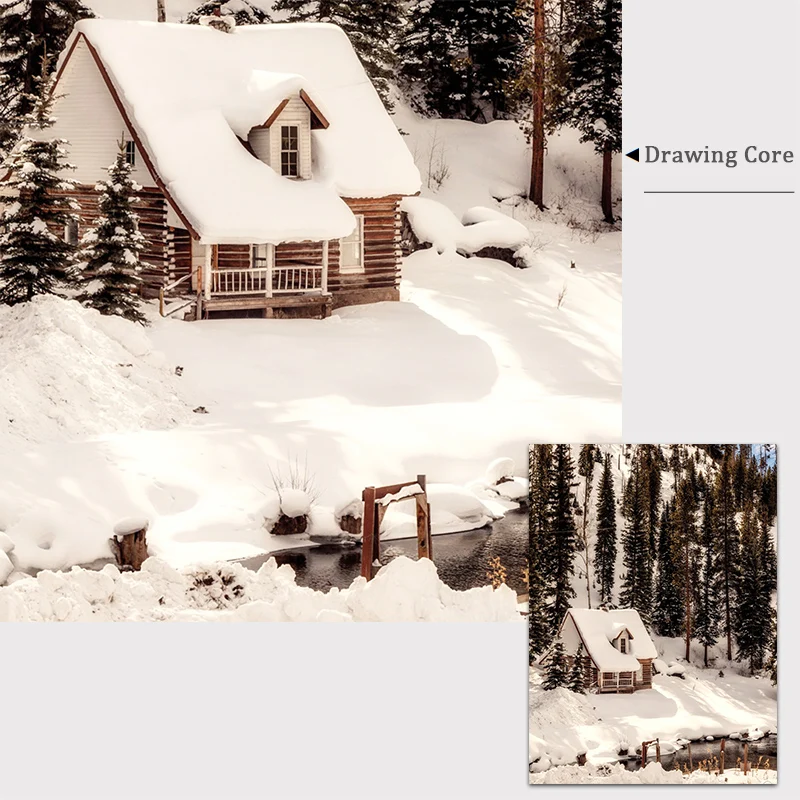 Foggy Forest Print Landscape Mountain Canvas Painting Green Nature Poster Wall Art Aerial View Pictures Scandinavian Decor |