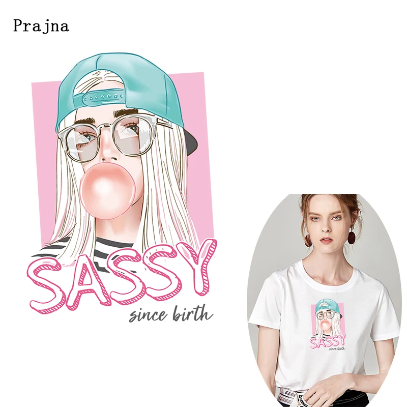 Prajna Sassy Girl Stripes термо-Стикеры для одежды на одежде нанесение теплочувствительных