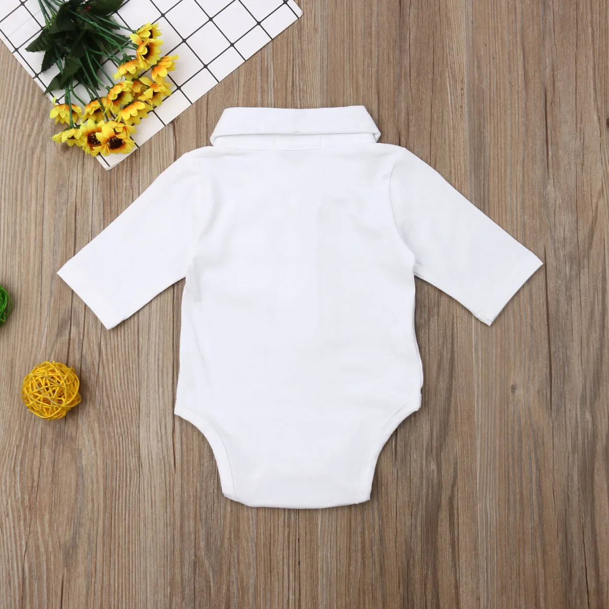 

Newborn Baby Boy Long Sleeve Cotton Jumpsuit Romper Pocket Button Solid Casual Baby Clothes