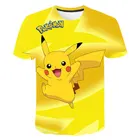 Футболка с принтом покемона Пикачу, для взрослых и детей, Harajuku, модная летняя повседневная футболка с коротким рукавом, детские топы, футболки, подарок