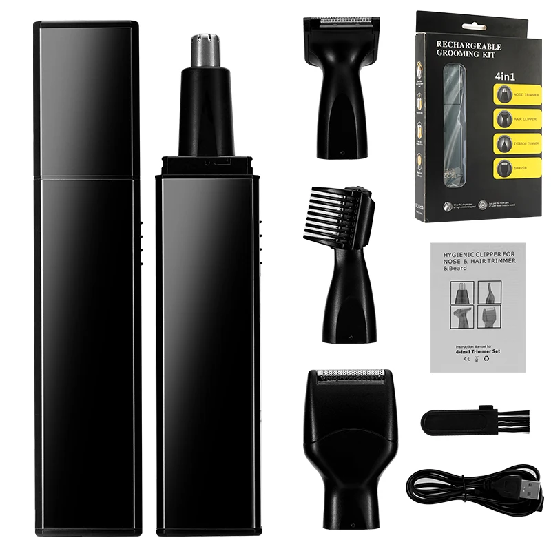

4 in 1 Electric Nose Trimmer for Men Rechargeable Hair Removal Face Eyebrow Ear Trimer waterproof Safe Face Care Shaving Trimmer