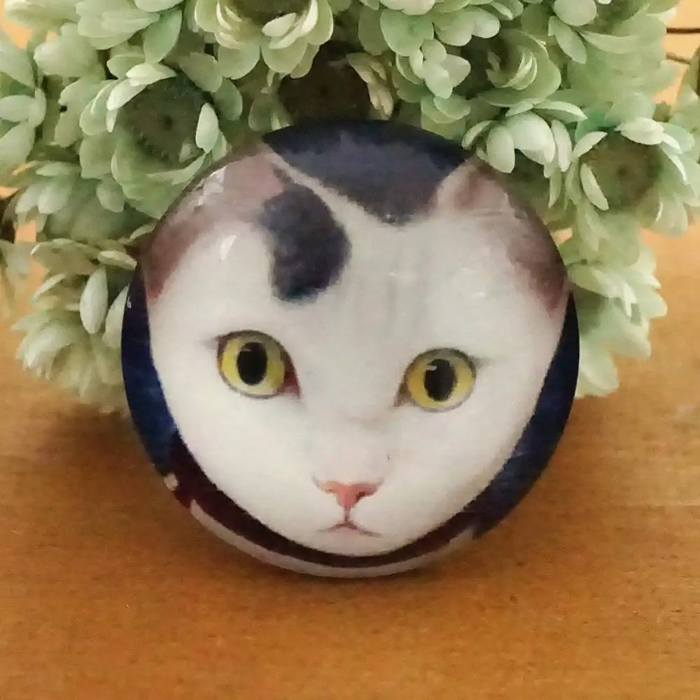 10 шт./лот круглый 8 25 мм мультяшный Кот стеклянный кабошон для изготовления колец