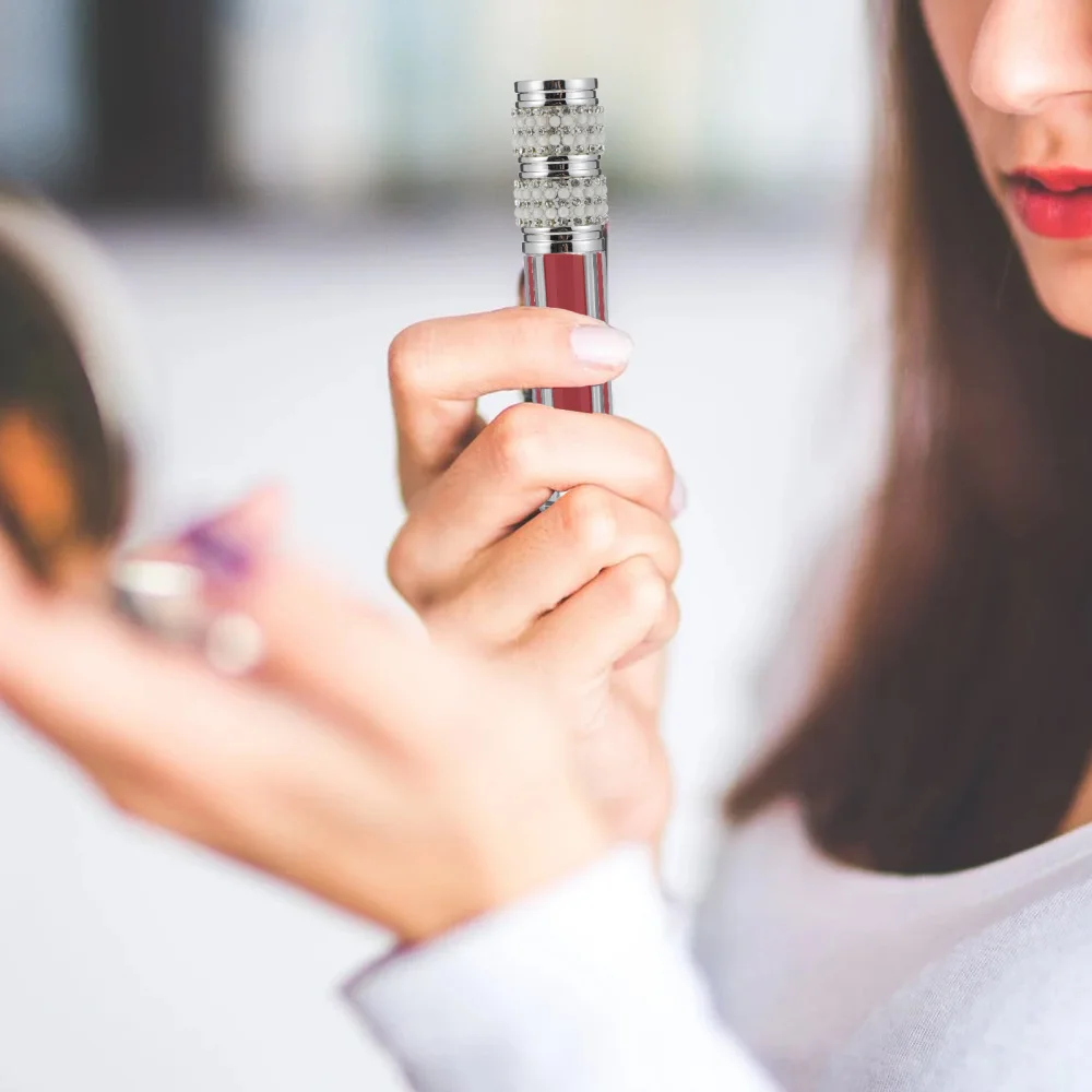 

6pcs Rhinestone Inlaid Lip Gloss Containers Empty DIY Lip Gloss Tubes