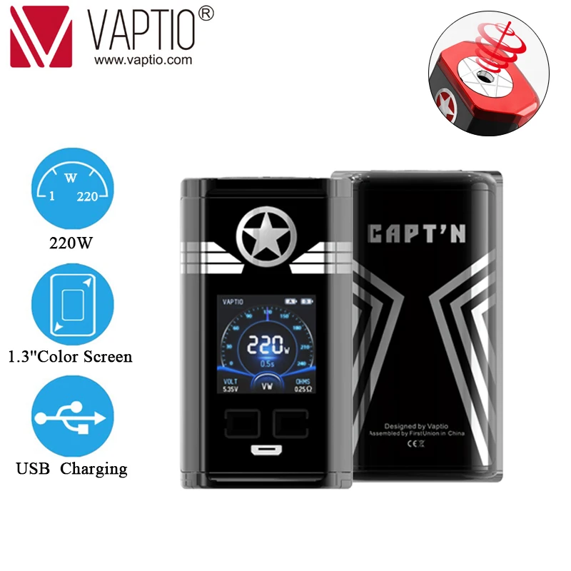 【Clearance】подарки Vape мод Vaptio N1 Pro2400W бокс мод для электронных сигарет Поддержка 2X18650 батареи без батареи