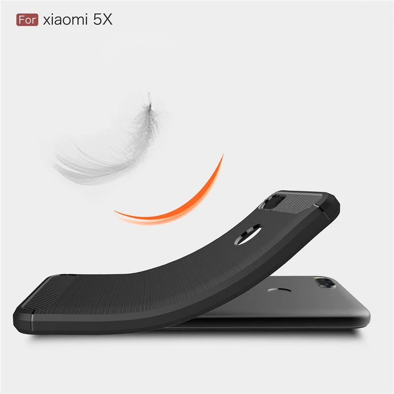 Silicone Phone Case For Xiaomi Mi A1 5X A2 6X Carbon Fiber Cover MiA1 Mi5X MiA2 Mi6X Soft TPU Cases Coque | Мобильные телефоны и