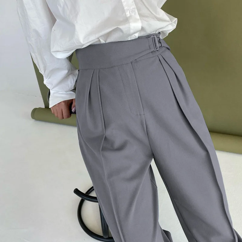 

Pipe Smoke Pants Women's New Wide Leg Pants Leisure Harem Pants High Waist Straight Tube British Style Suit Casual Trousers