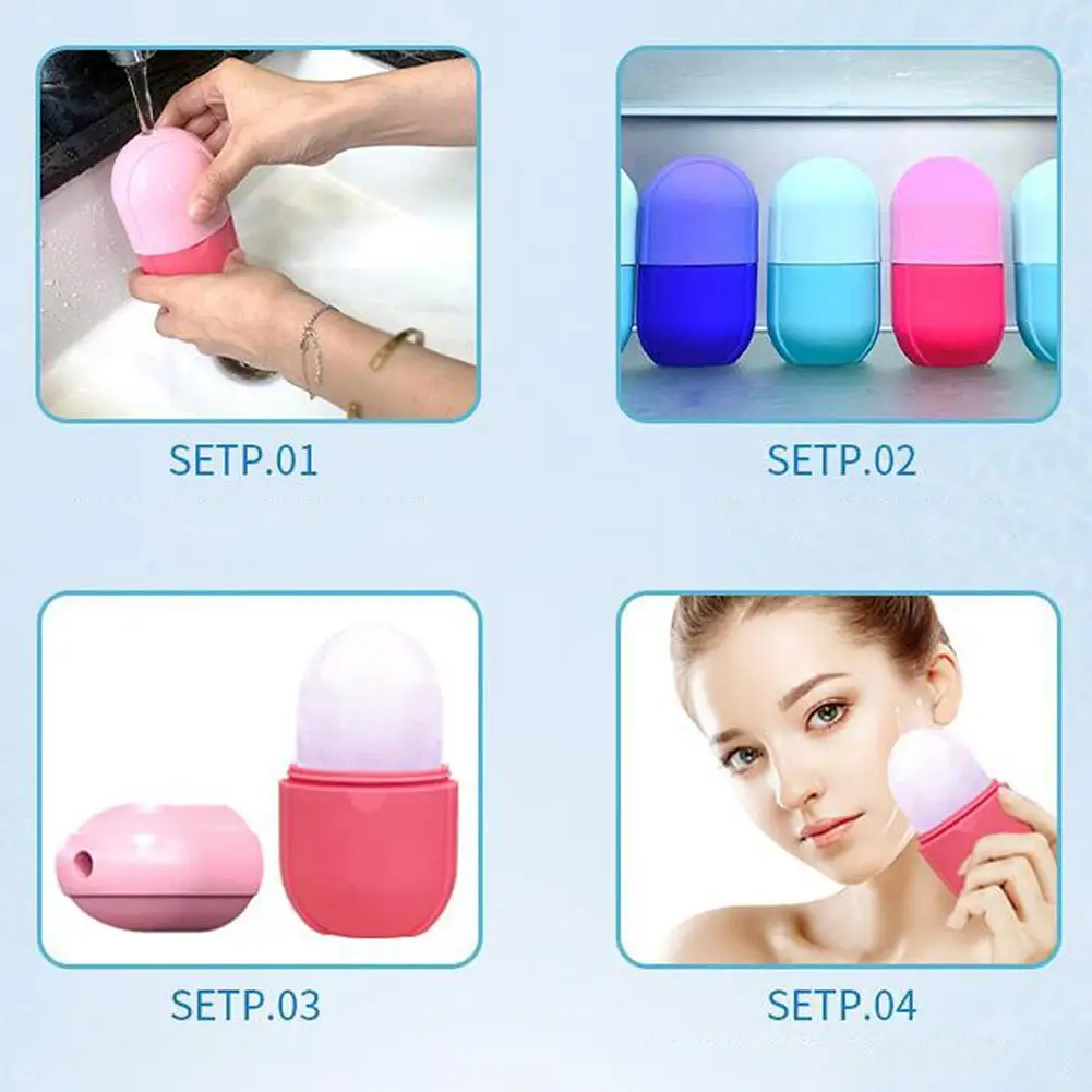 

1PC Facial Ice Tray, Portable Ice Roller, Facial Massage Silicone Ice Tray