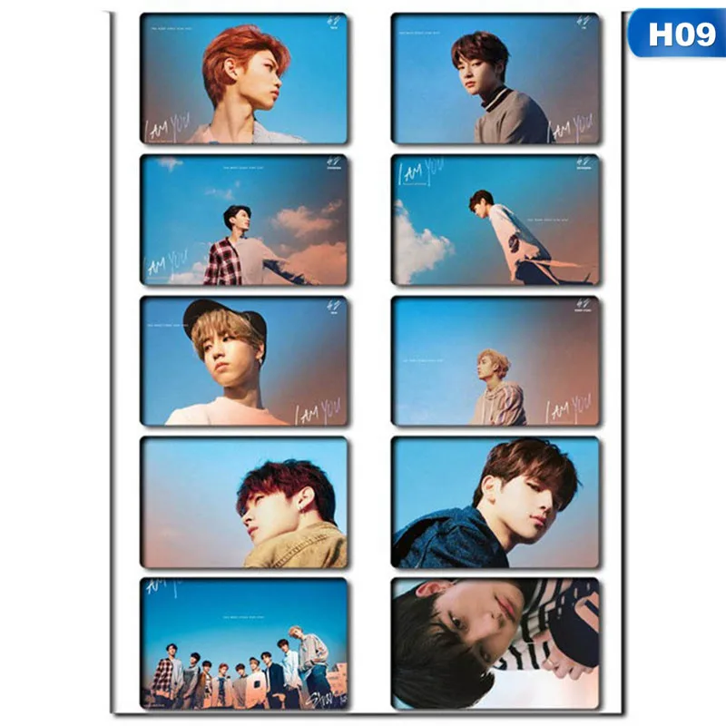 H09 10 шт./компл. KPOP Stray Kids Lomo карты фото карты наклейки фотостудия плакат подарочный канцелярский набор - Цвет: H09