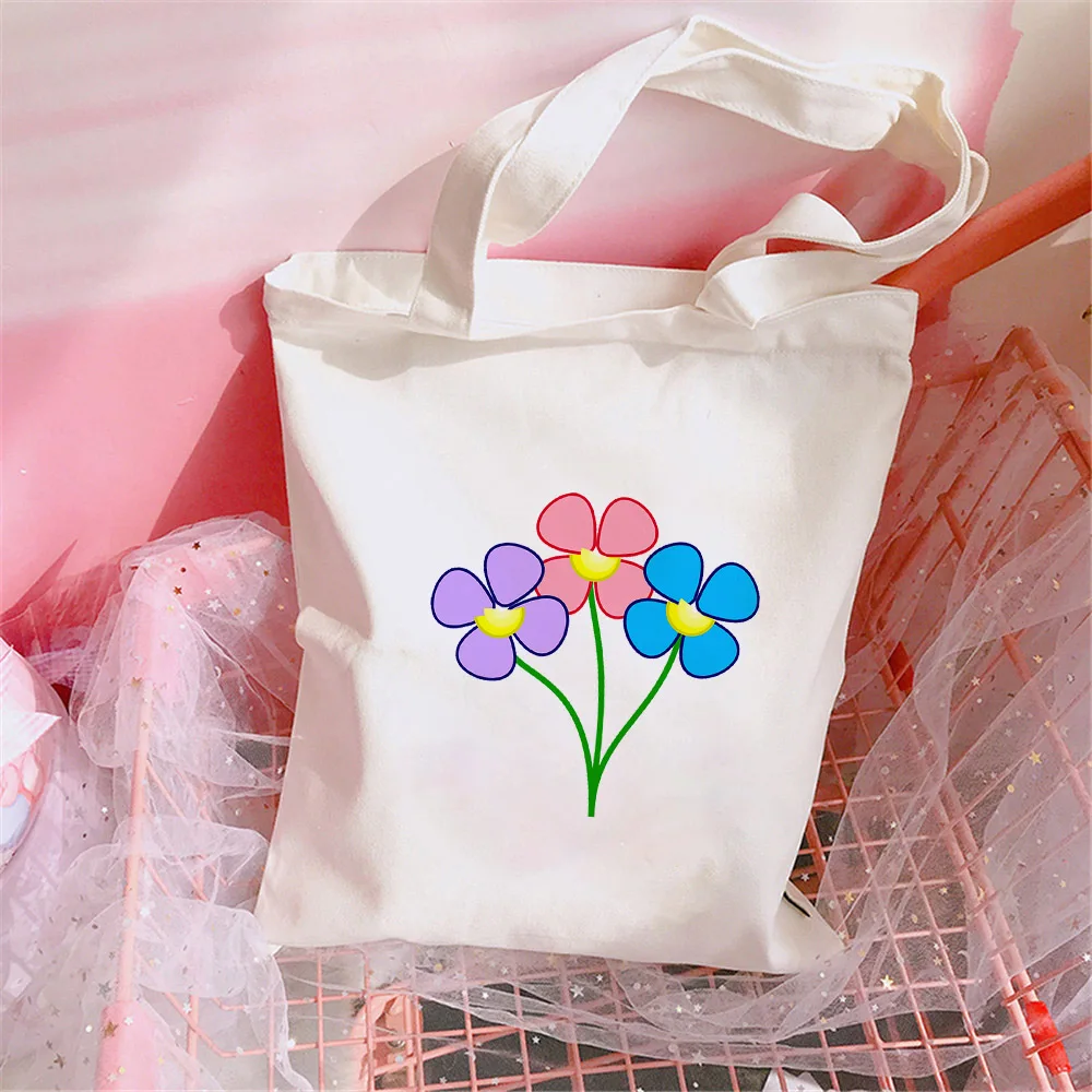 

Новинка 2021, яркая Холщовая Сумка для покупок с цветочным рисунком, Женская Повседневная сумка через плечо, женские тканевые сумки-тоут