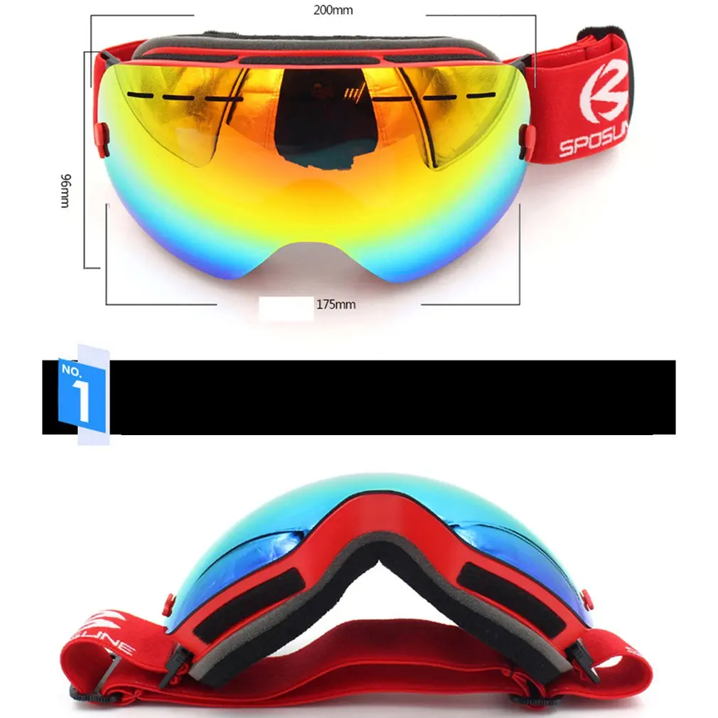 Ветрозащитные противотуманные лыжные очки для мужчин и женщин спортивные от