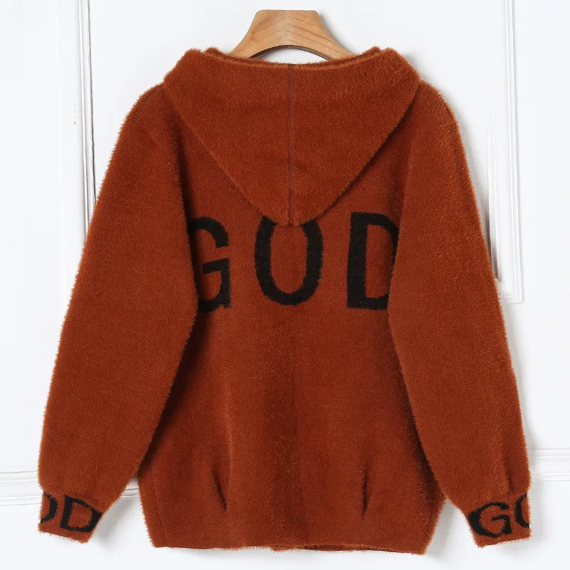 

Women's Knitted Cardigan Sweater Faux velvet Pull Sleeve Casual Cardigans For Female Autumn Fashion Sweaters Coat Women Hoddies