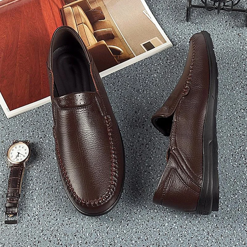Men Casual Shoes outdoor Luxury Brand Genuine Leather Mens fashion Loafers Moccasins Comfy Breathable Slip on Driving Shoes a4