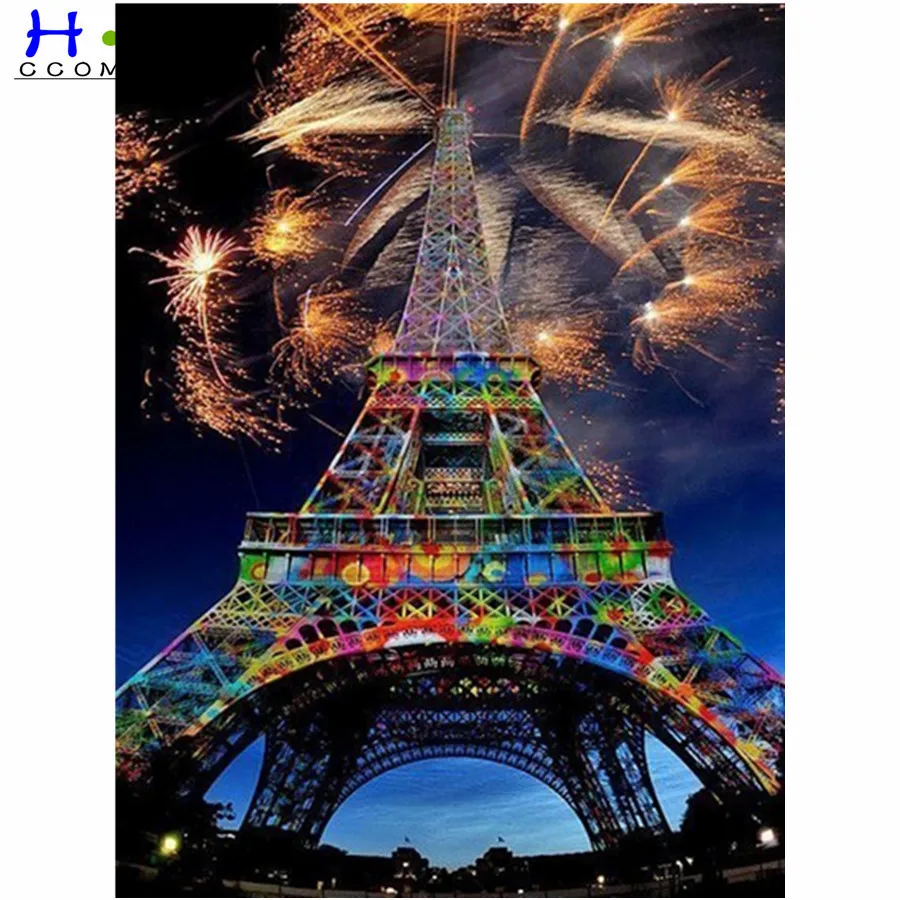 

Full 5D Diy Diamond Painting Paris Tower Diamond Embroidery Landscape Picture Of Rhinestone Mosaic Bead Work Home Decor