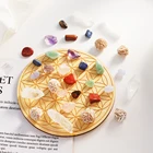 7 шт.компл. натуральный кристалл, смесь семь лечебных камней, звезда, деревянная пластина, искусственная чакра, украшение для дома, подарок, коллекция сувениров