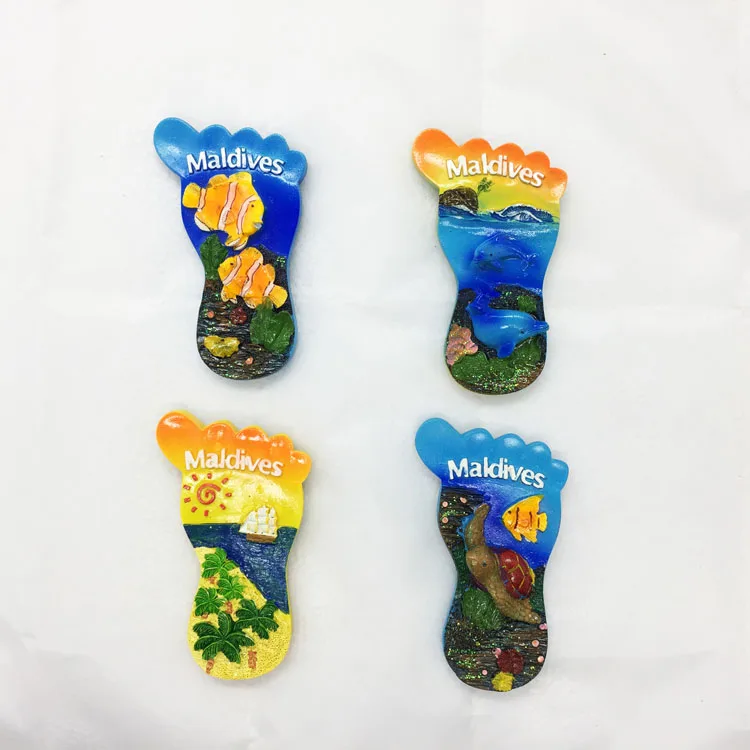 

QIQIPP Maldives ocean wind three-dimensional tourist souvenir magnetic stickers refrigerator stickers