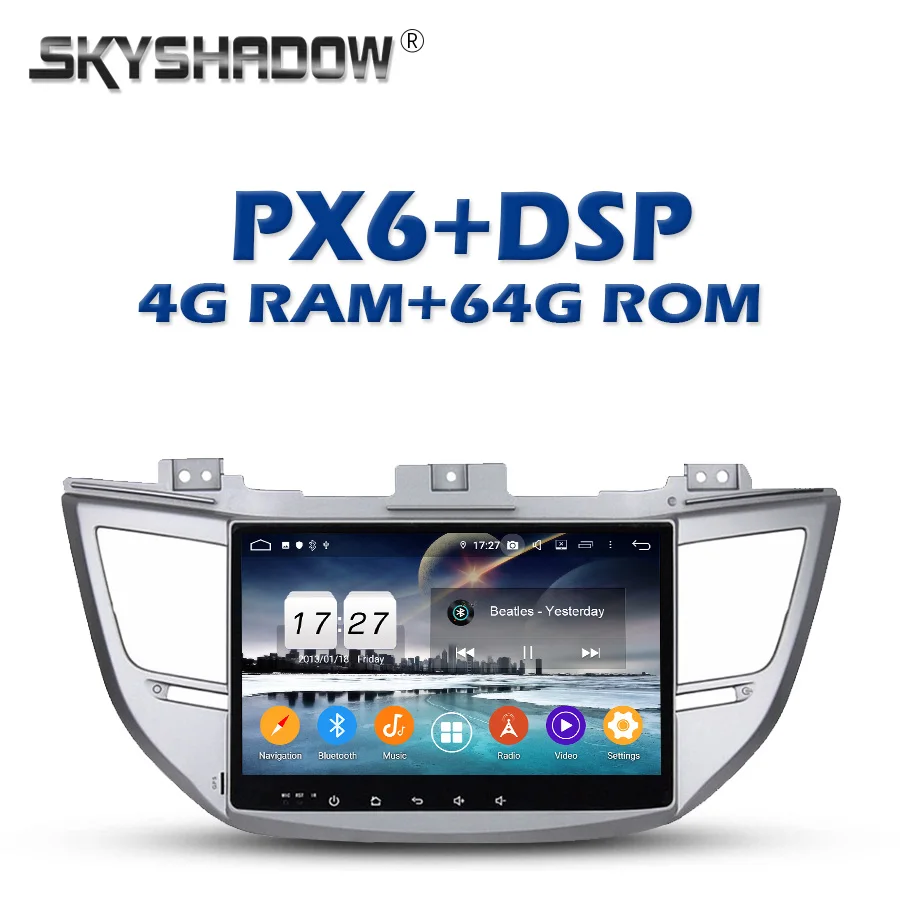 PX6 DSP ips Android 9,0 4 Гб+ 64 ГБ Автомобильный dvd-плеер gps карта RDS радио wifi Bluetooth 4,2 для hyundai IX35 TUCSON