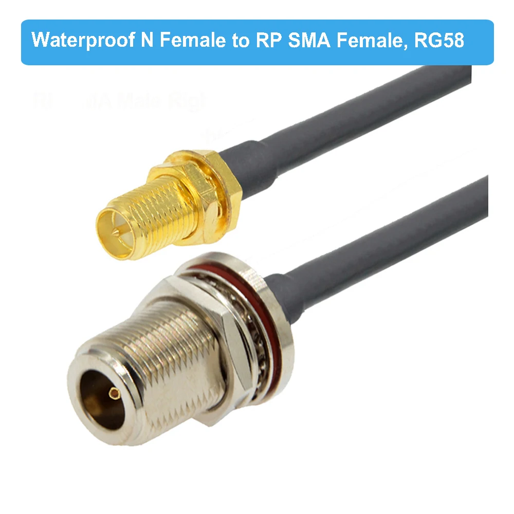 Кабель RG58 водонепроницаемый N мама перегородка к RP SMA Штекер РЧ адаптер 50 Ом