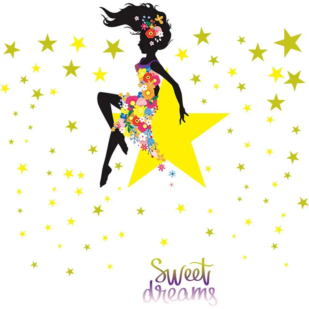 Декоративный цветочный принт мультяшный стиль Сладкая мечта сказочная наклейка