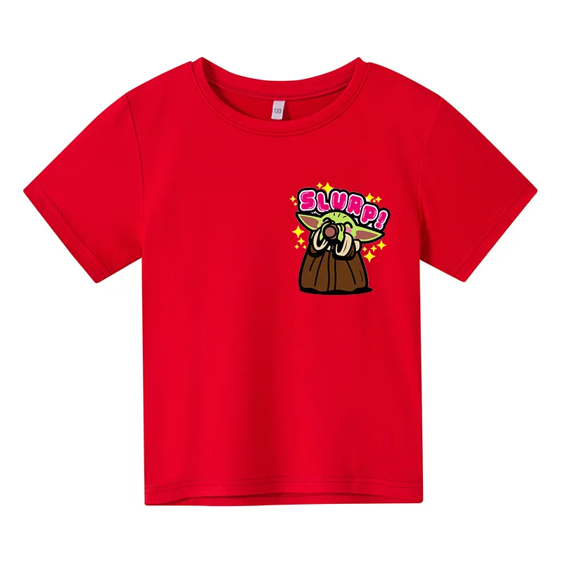 

T-Shirts , 2021 Summer Fashion Pure Cotton Short Sleeve red tops for kids boys and girls, Children clothes with print