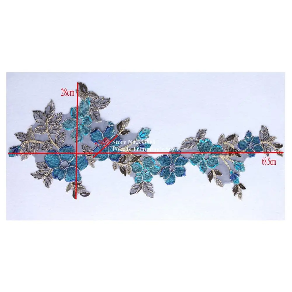 5 шт./лот 4 вида цветов (синий черный серебряный кремовый +) Цветочная вышивка