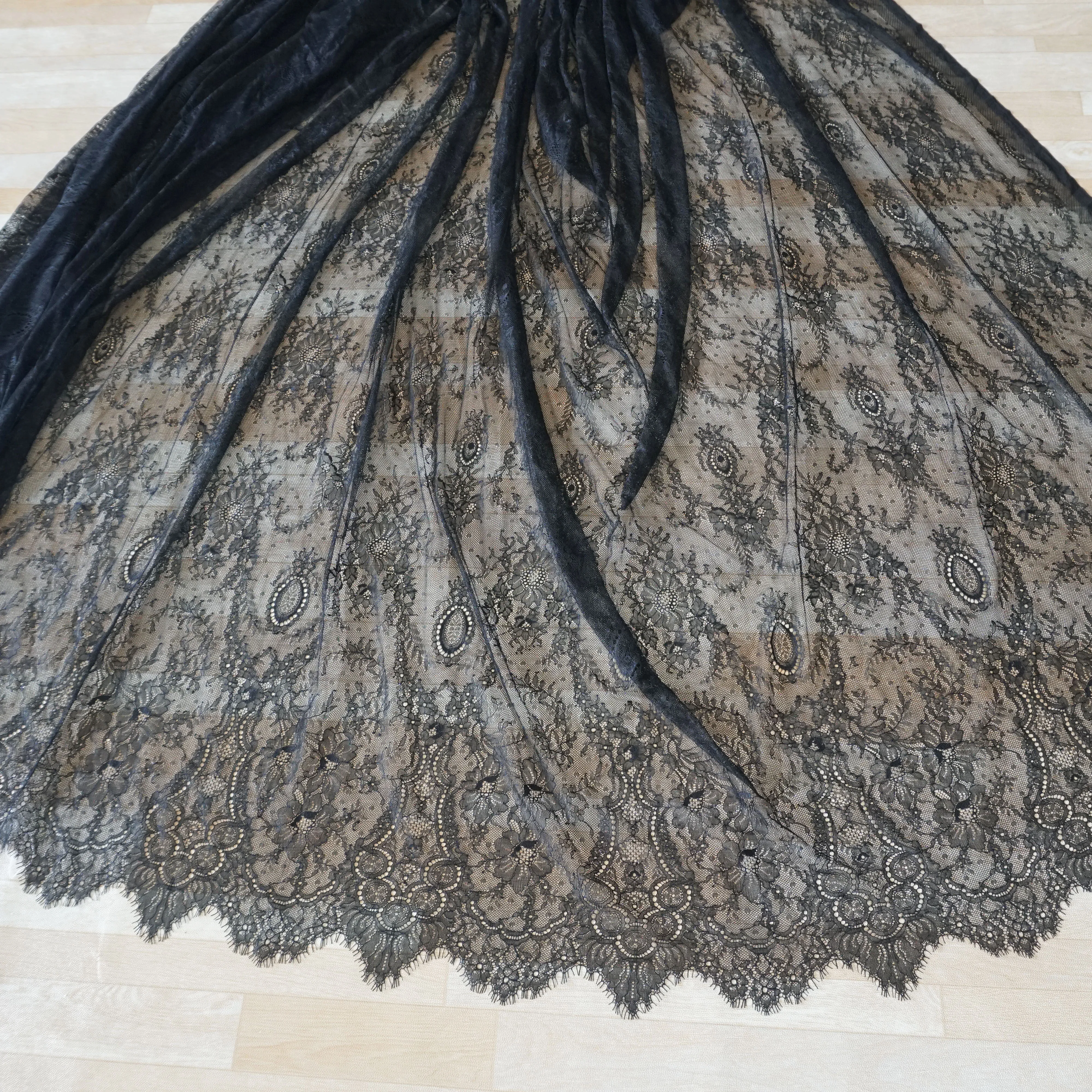 Тонкое качество женское платье кружевная ткань кружево chantilly французское для