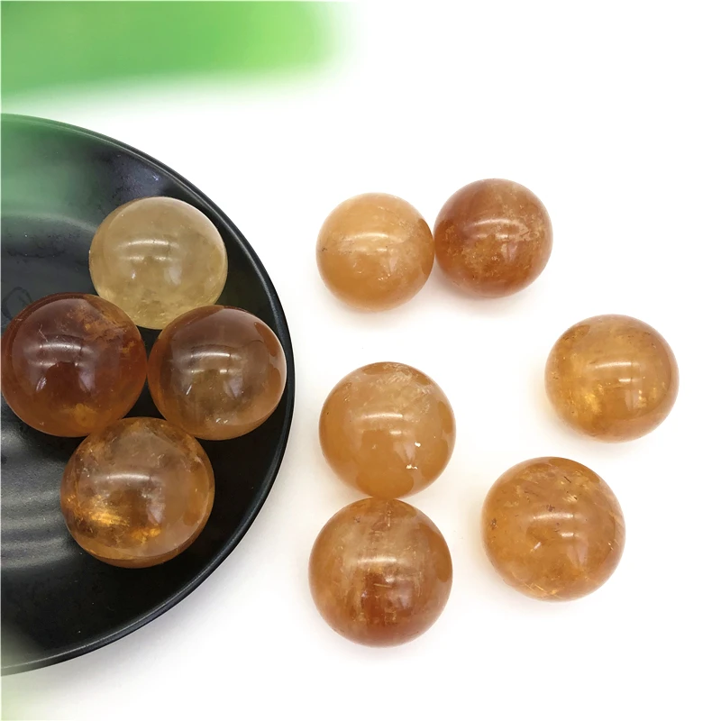 Натуральный цитрин кальцит кварцевый кристалл шар исцеляющий драгоценный